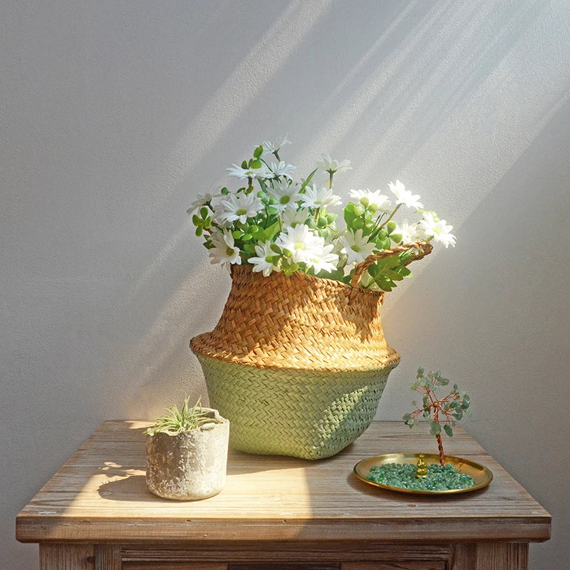 Handwoven Seagrass Storage Baskets-Decorative and Versatile Woven Bins