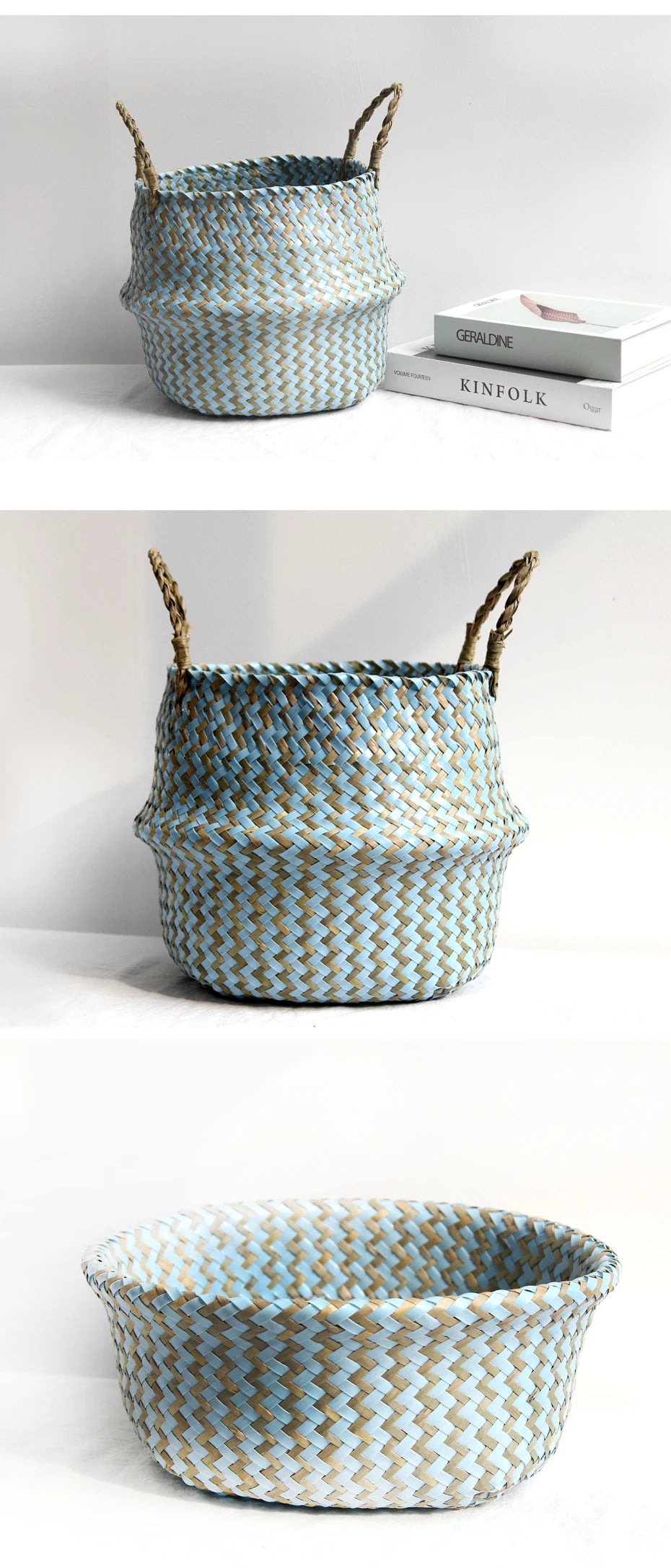 Handwoven Seagrass Storage Baskets-Decorative and Versatile Woven Bins