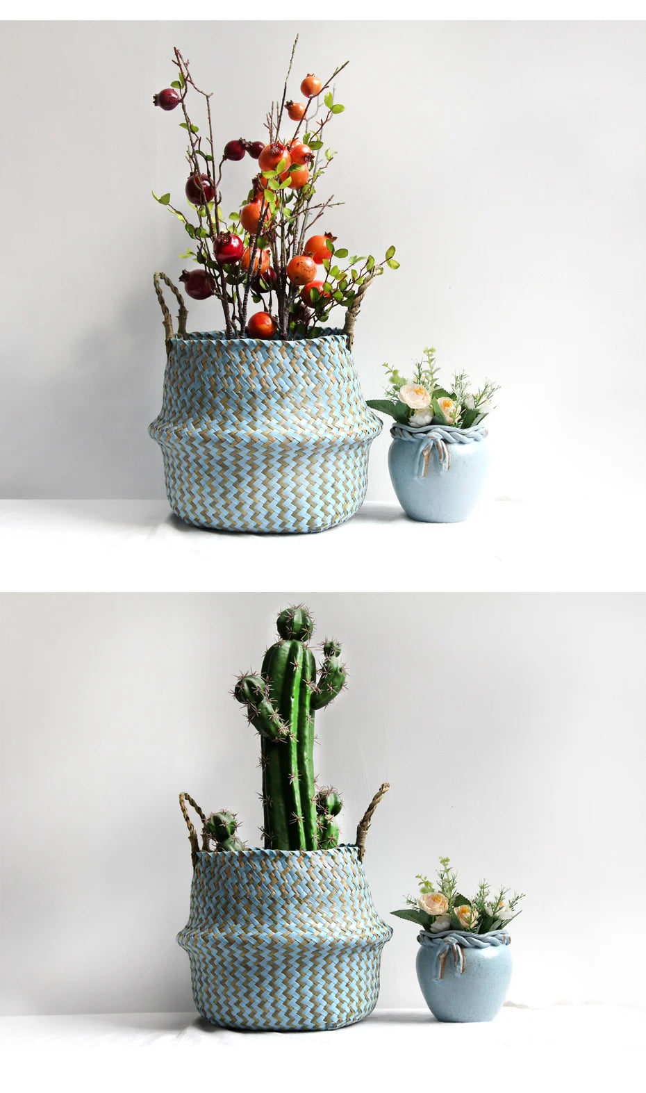 Handwoven Seagrass Storage Baskets-Decorative and Versatile Woven Bins