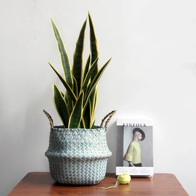 Handwoven Seagrass Storage Baskets-Decorative and Versatile Woven Bins